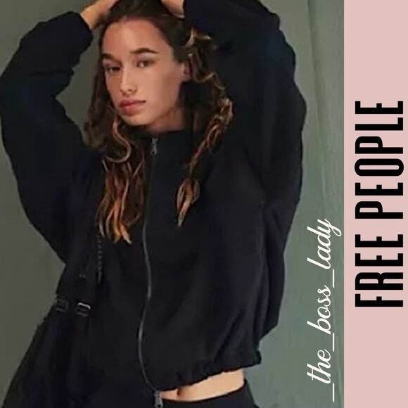 Free People jacket bomber utility activewear zip-up Movement cozy Large - Picture 1 of 10
